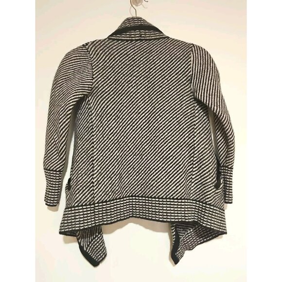 The Cashmere Project Cardigan Sweater Bolero Jacket Women XS Black White Striped - Picture 3 of 8